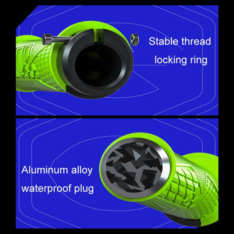 ENLEE 1pair Silicone Bicycle Covers Lockable Cycling Grips With Handlebar Blocking(Green)