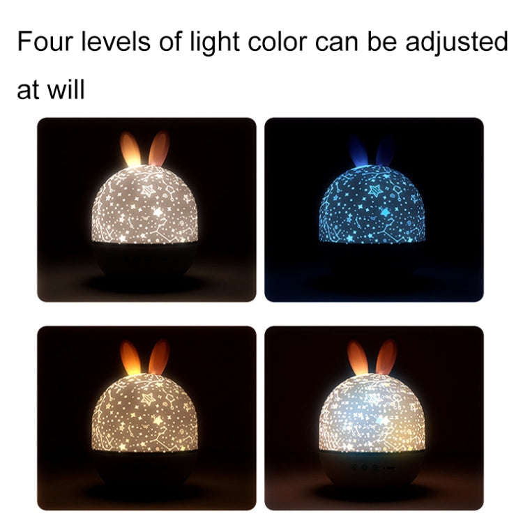 Rotatable Cartoon Atmosphere Projection Lamp Music Night Light, Spec: Plug-in Model(Rabbit)