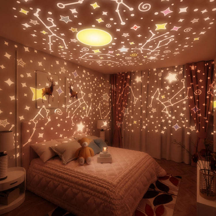 Rotatable Cartoon Atmosphere Projection Lamp Music Night Light, Spec: Bluetooth Remote Model(Rabbit)