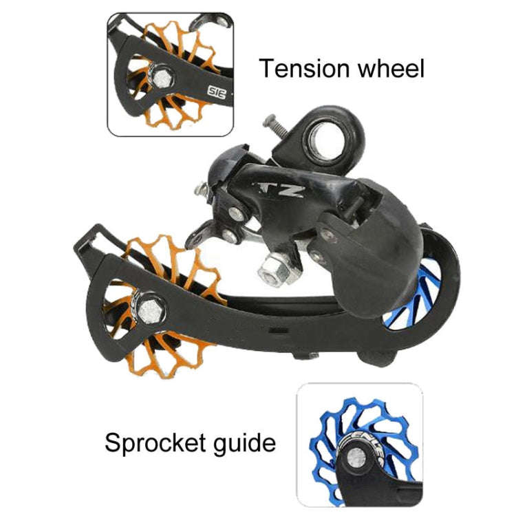 ENLEE Mountain Bicycle Rear Derailleur Guide Wheel Ceramic Bearing Tension Pulley, Size: 11T(Blue)