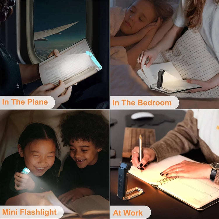 USB Charging Portable Detachable Reading Clip Light Rotatable Eye Protection Mini LED Lamp(Blue)