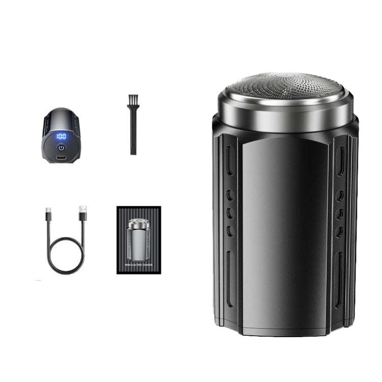Smart Digital Display Electric Shaver Rechargeable Pocket Razor, Spec: 6 Leaf Knife Head Black