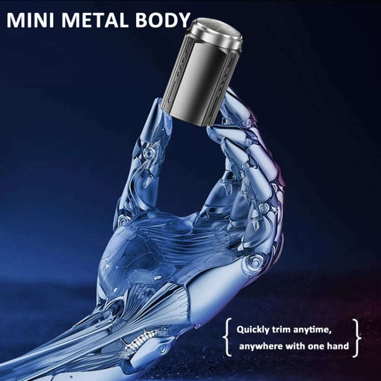 Smart Digital Display Electric Shaver Rechargeable Pocket Razor, Spec: 6 Leaf Knife Head Black