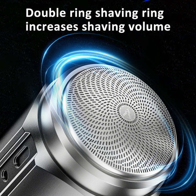 Smart Digital Display Electric Shaver Rechargeable Pocket Razor, Spec: 6 Leaf Knife Head Black