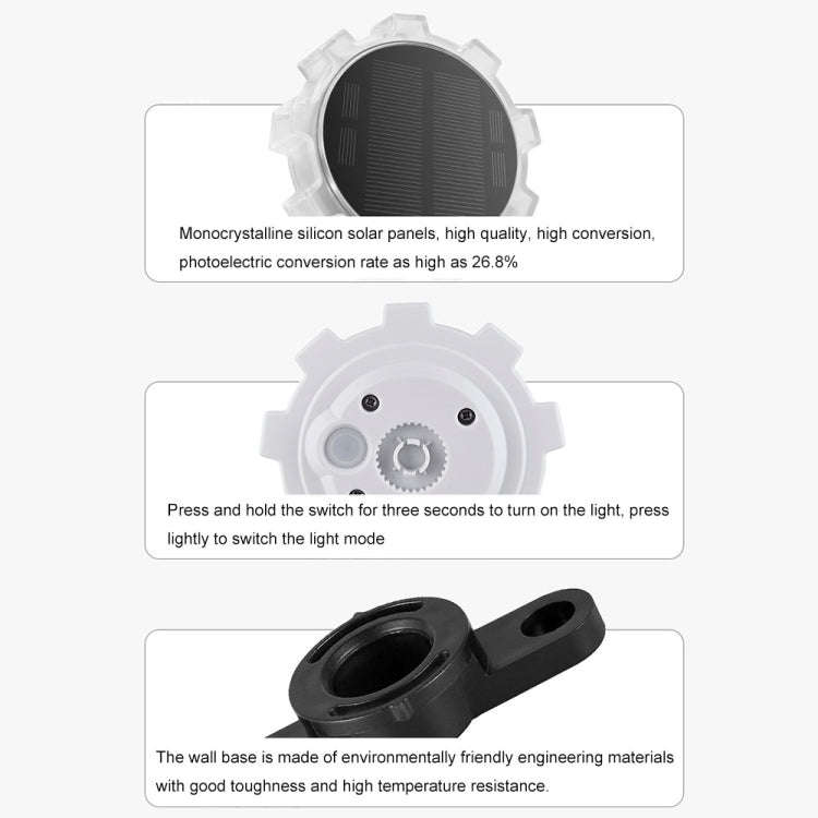 Gear Shape Solar Outdoor Garden Decoration Atmosphere Wall Light(White Light)