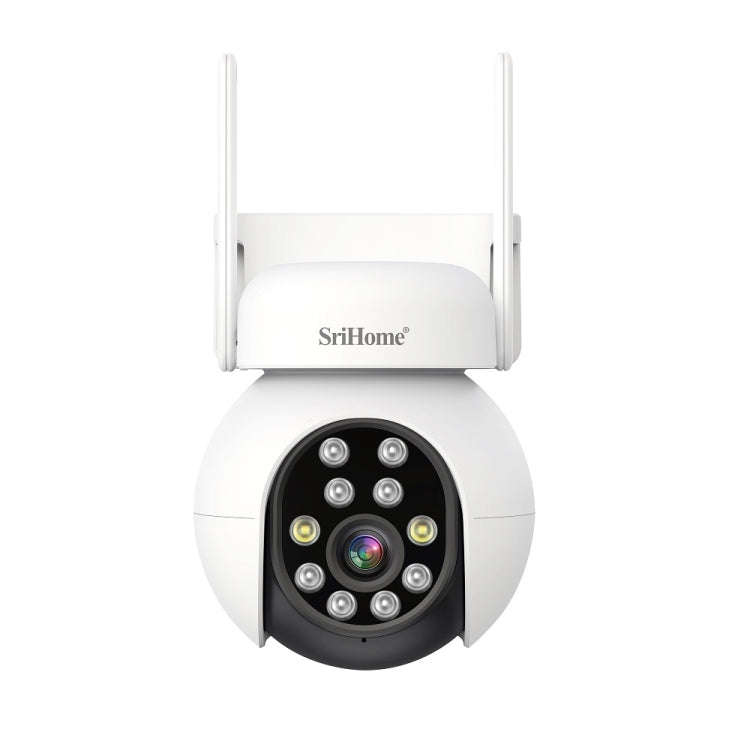 SriHome SH052 Wifi 5MP Wireless PTZ IP AI Auto Tracking Sound&Light Alarm Starlight Color Night V...