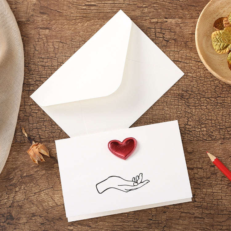 3D Heart Valentine Day Greeting Card Blessings Messages Cards with Envelopes, Spec: Palm