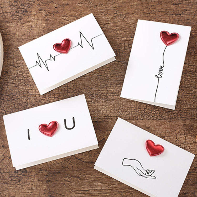 3D Heart Valentine Day Greeting Card Blessings Messages Cards with Envelopes, Spec: ECG