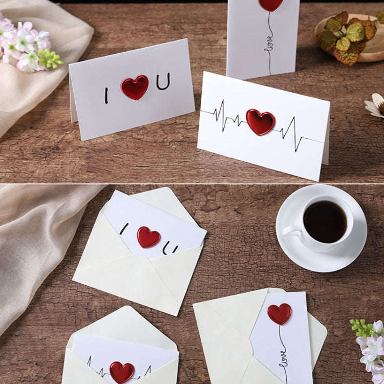 3D Heart Valentine Day Greeting Card Blessings Messages Cards with Envelopes, Spec: ECG