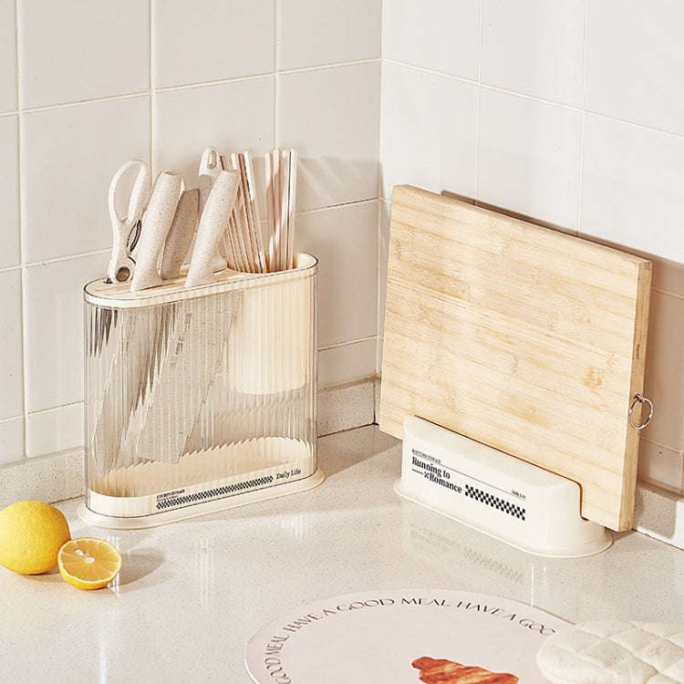 Cream Style Kitchen Storage Rack Knife Holder Chopping Board, Spec: 2 In 1