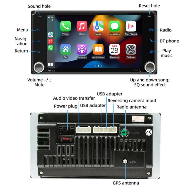 For Toyota Corolla Cars 7 Inch 2.5D Screen Android Navigation Bluetooth FM Radio(1+32G)