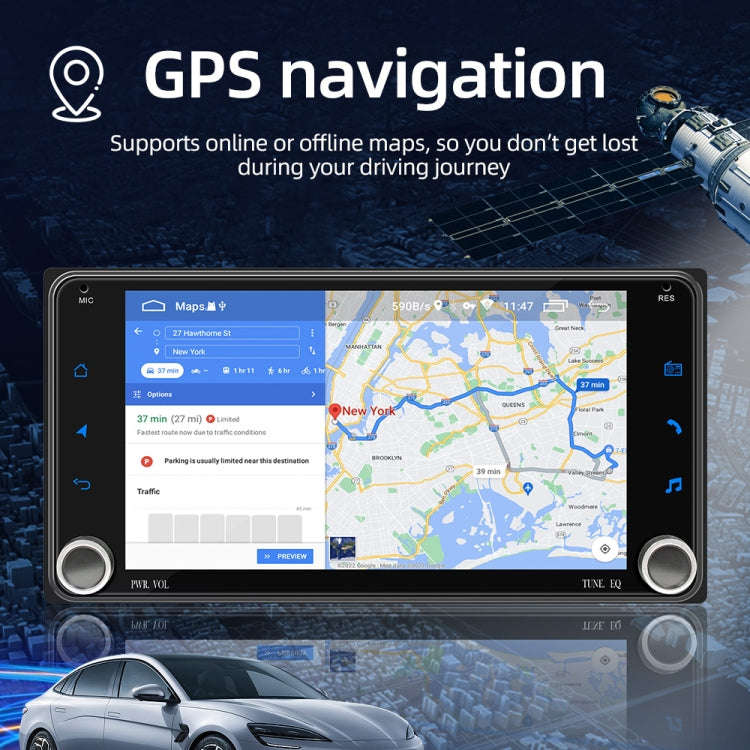 For Toyota Corolla Cars 7 Inch 2.5D Screen Android Navigation Bluetooth FM Radio(1+32G)