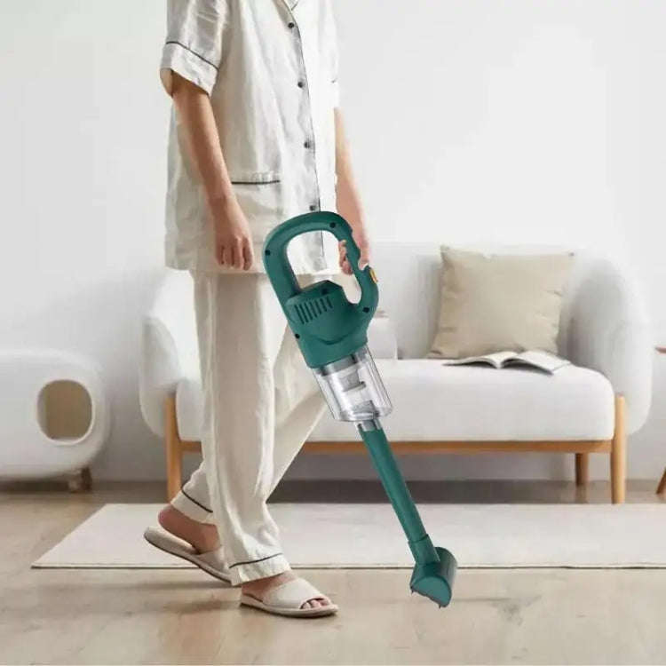 Powerful Portable Wireless Charging Car Vacuum Cleaner, Color: Green