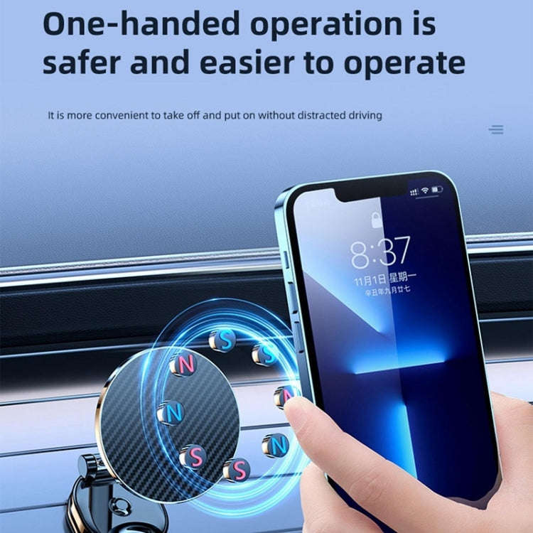 Magnetic Car Mobile Phone Adhesive Folding Navigation Holder(Black)