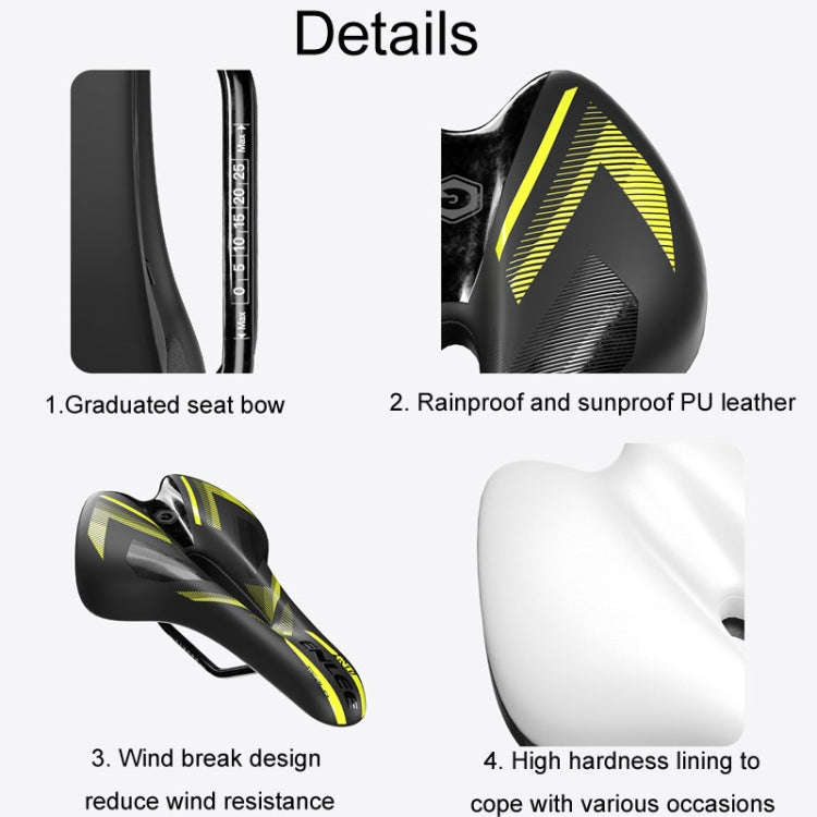 ENLEE E-ZD310 Bicycle Shockproof Cushion Outdoor Cycling Mountain Bike Saddle(White)