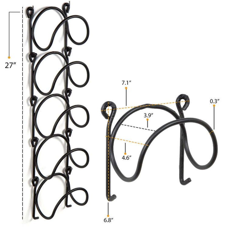 Bathroom Wall Mounted Towel Rack Multifunctional Iron Wall Mounted Wine Stand Storage Shelf(Black)