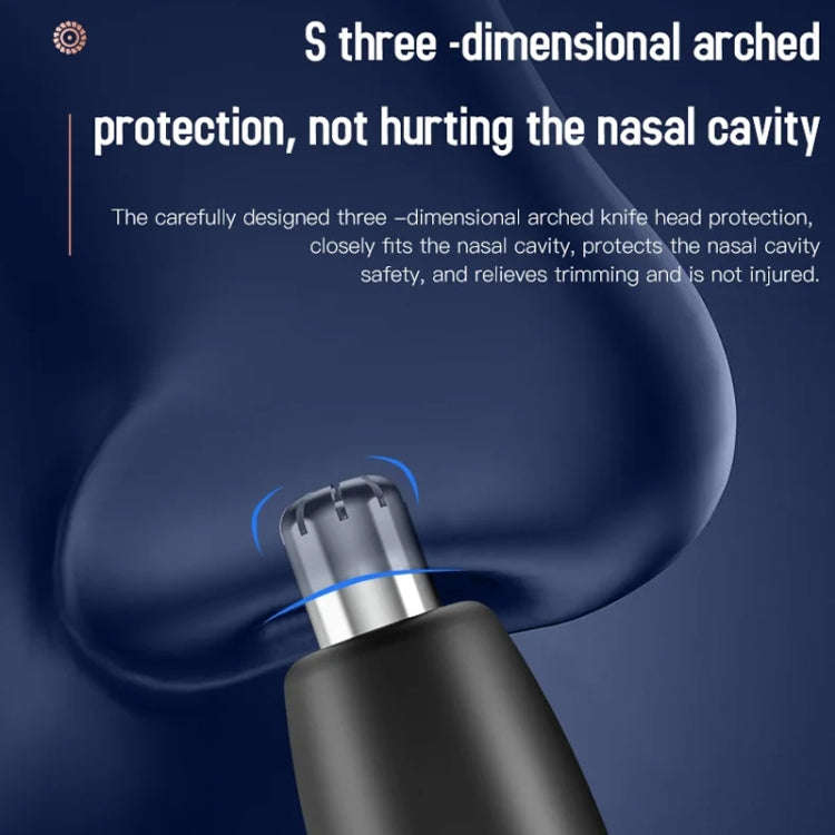Electric Digital Display Nose Hair Trimmer Rechargeable 3 Gear Adjustable Portable Shaver(Silver)