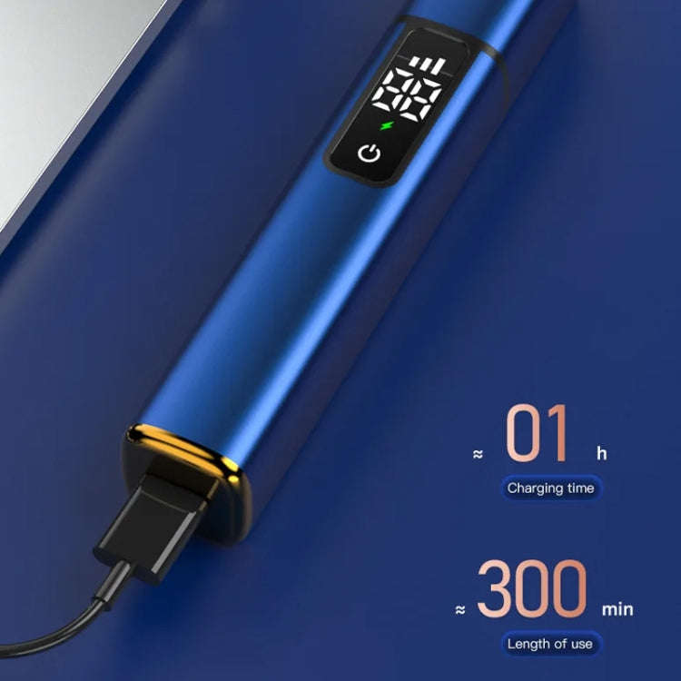Electric Digital Display Nose Hair Trimmer Rechargeable 3 Gear Adjustable Portable Shaver(Gray)