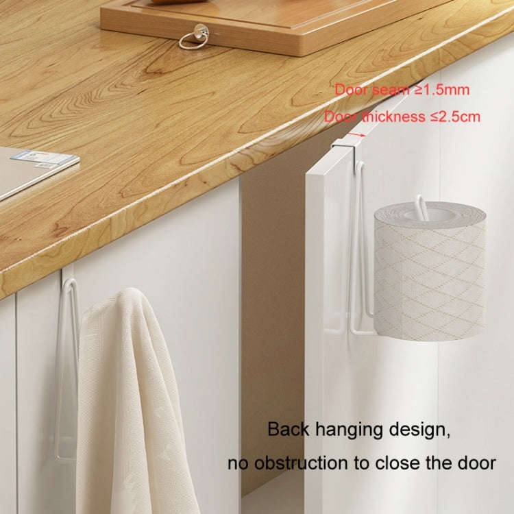 Bathroom Paper Towel Rack Wall Mounted Shelf Bathroom No-Punch Tissue Hook(White)