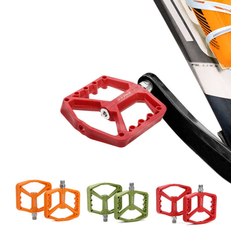 ENLEE F228 1pair Bicycle Nylon Pedals Mountain Bike Widened Riding Footrests(Red)