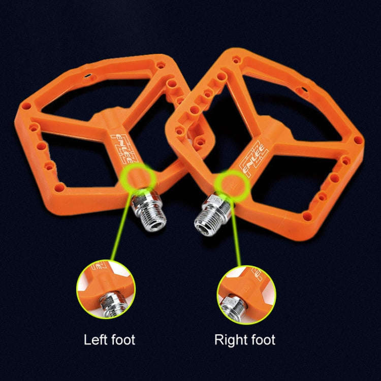 ENLEE F228 1pair Bicycle Nylon Pedals Mountain Bike Widened Riding Footrests(Orange)