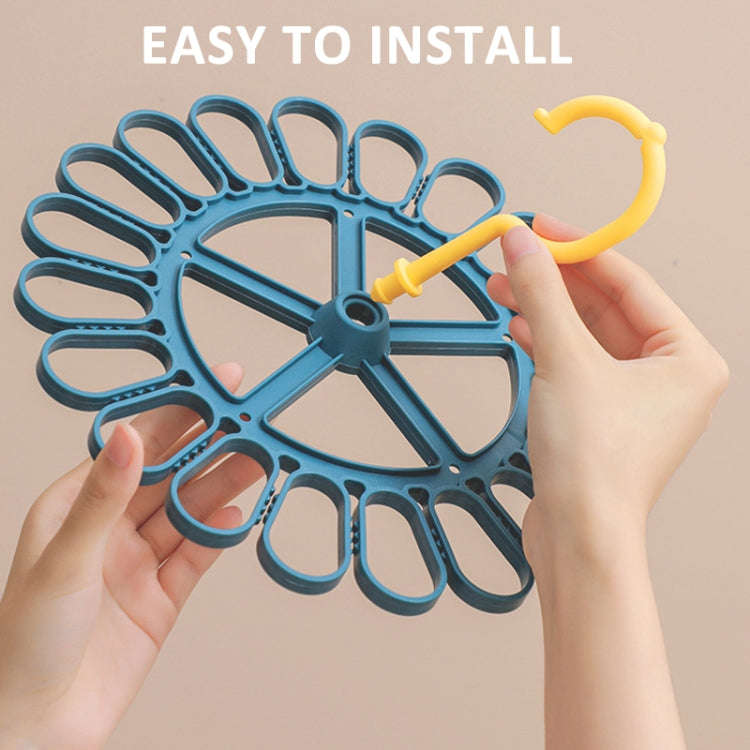 360 Degree Rotatable Sock Hanger With 20 Clips Round Laundry Drying Rack(White)