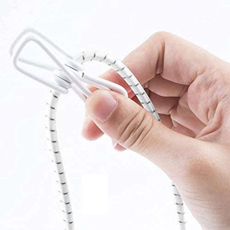 Outdoor Travel Retractable Windproof Clothesline with 12 Clips(White)