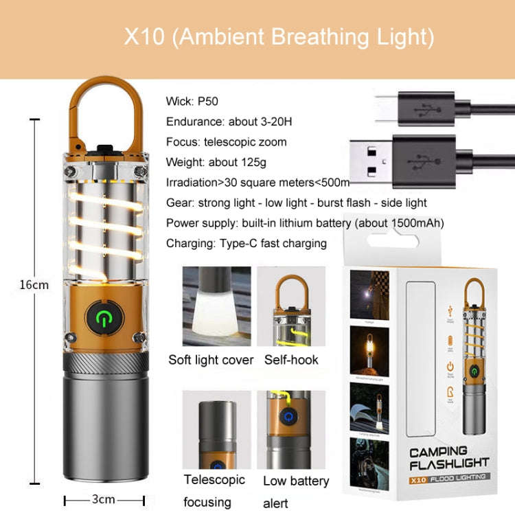X10-P50 Outdoor LED Flashlight Multi-Functional Camping Lighting Flashlight Portable Rechargeable...