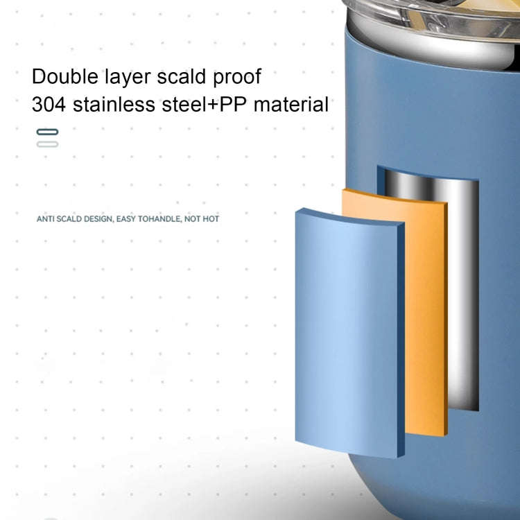 401-500ml 304 Stainless Steel Portable Mug Coffee Cup with Lid Leakproof Thermos Drink Bottle(Blue)