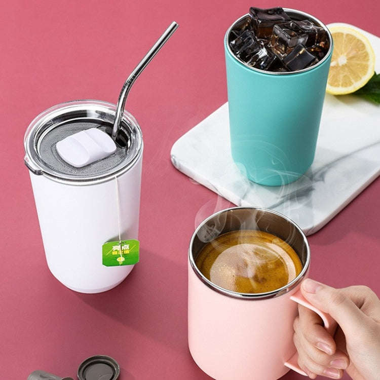 401-500ml 304 Stainless Steel Portable Mug Coffee Cup with Lid Leakproof Thermos Drink Bottle(Blue)
