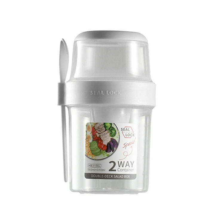 Salad Meal Shaker Cup Portable Fruit and Vegetable Container with Fork Dressing Box, Size: Small ...