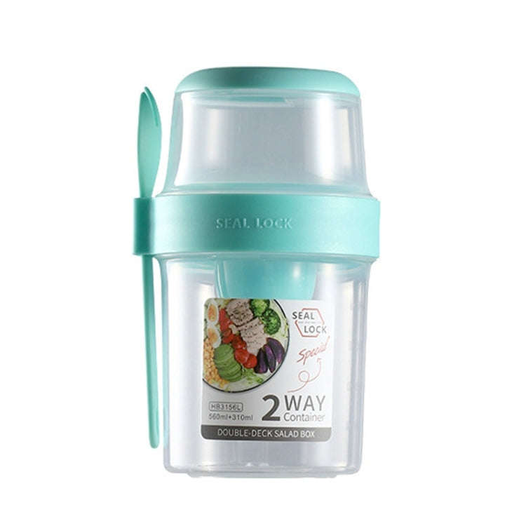 Salad Meal Shaker Cup Portable Fruit and Vegetable Container with Fork Dressing Box, Size: Small ...