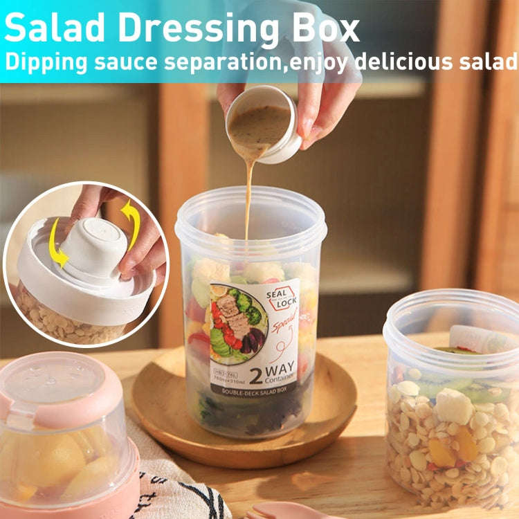 Salad Meal Shaker Cup Portable Fruit and Vegetable Container with Fork Dressing Box, Size: Small ...