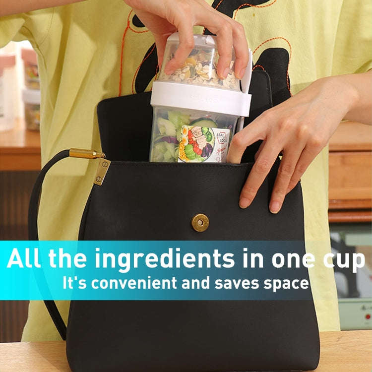 Salad Meal Shaker Cup Portable Fruit and Vegetable Container with Fork Dressing Box, Size: Large ...