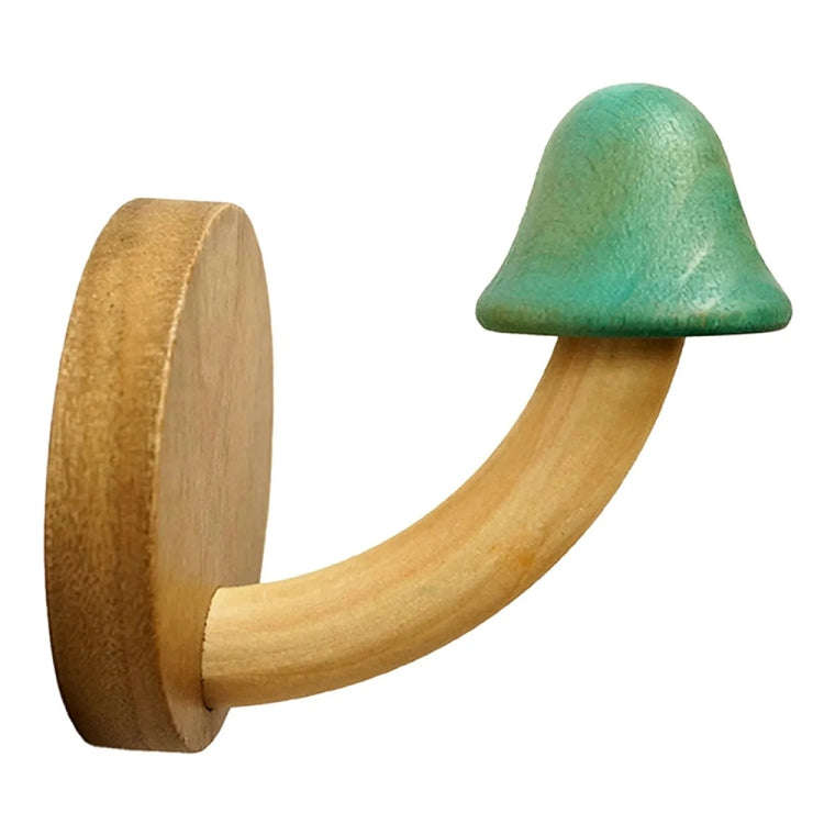 Wooden Mushroom Shape Punch-Free Coat Hook Home Decoration Storage Hook, Color: Blue Tip