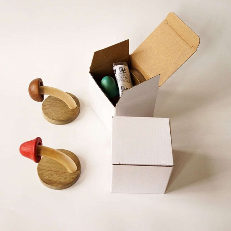 Wooden Mushroom Shape Punch-Free Coat Hook Home Decoration Storage Hook, Color: Natural Round Head