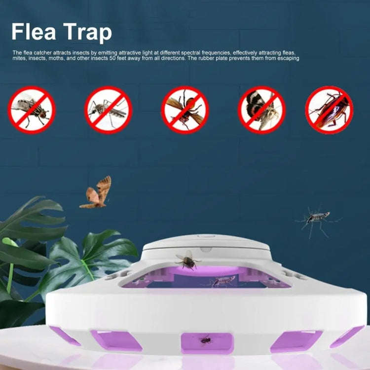 Flea Fly Mosquito Trap Cockroach House with Warm And Purple Light(Black)