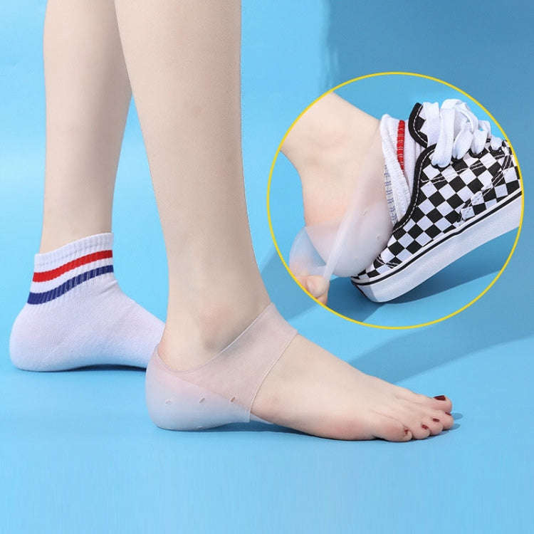 2cm 1pair Invisible Height Increasing Insole Silicone Sole Breathable Heel Pads(White)