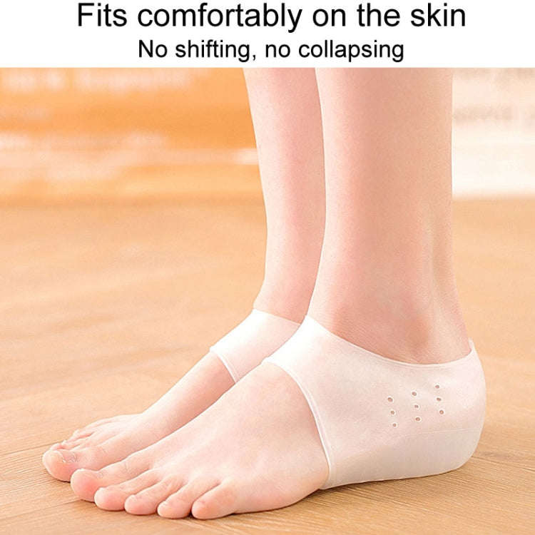 2cm 1pair Invisible Height Increasing Insole Silicone Sole Breathable Heel Pads(White)