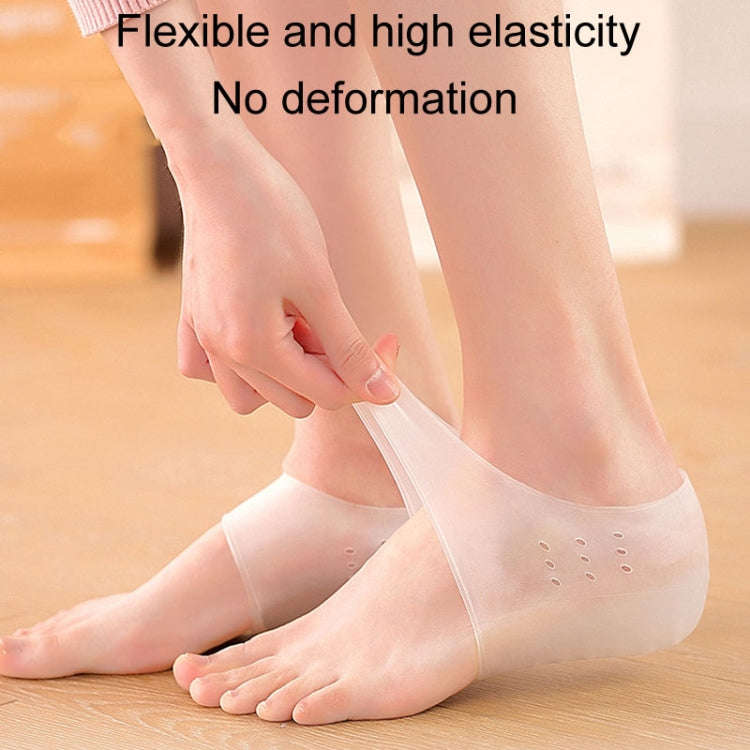 2cm 1pair Invisible Height Increasing Insole Silicone Sole Breathable Heel Pads(White)