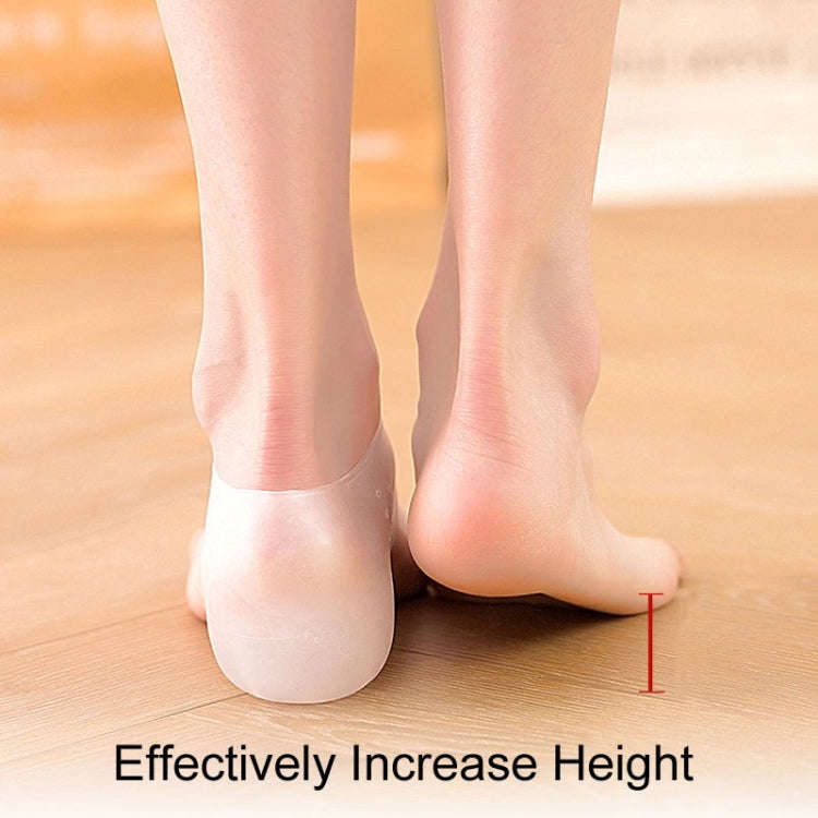 2cm 1pair Invisible Height Increasing Insole Silicone Sole Breathable Heel Pads(White)