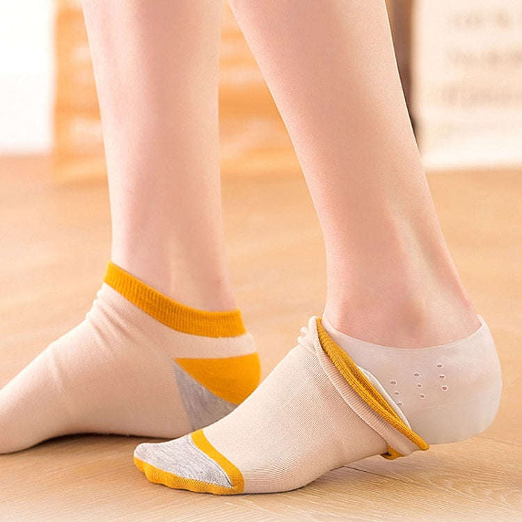 2cm 1pair Invisible Height Increasing Insole Silicone Sole Breathable Heel Pads(White)