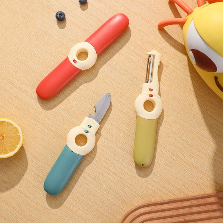 5 In 1 Multifunctional Fruit Knife Camping Travel Portable Pocket Knives(Red)