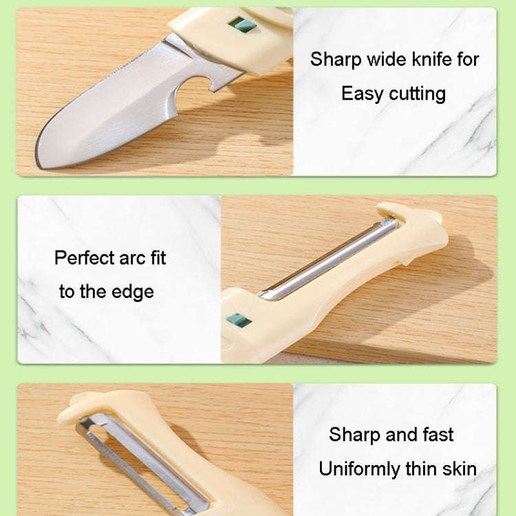 5 In 1 Multifunctional Fruit Knife Camping Travel Portable Pocket Knives(Yellow)