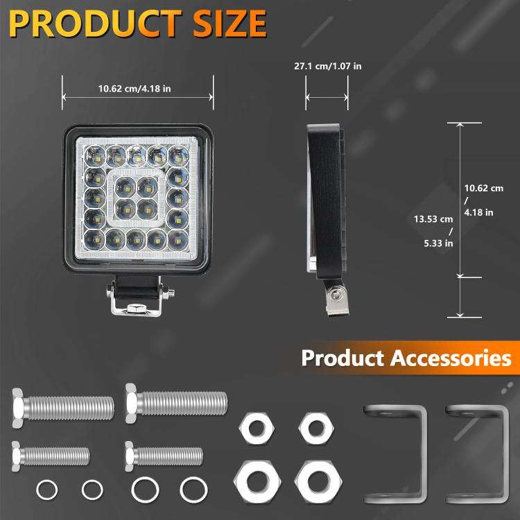 4 Inch Square Mixed Light Double-Circle Angel Eye Work Light(E10 1pair)