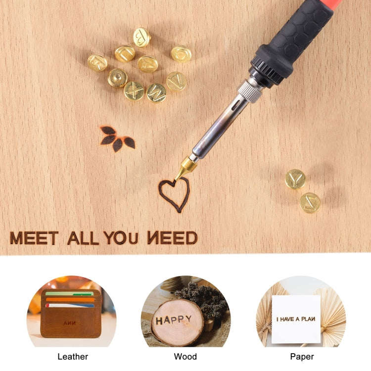 28 In 1 Wood Burning Solder Tips Uppercase Alphabet Chiseled Tips Blades Pyrography Tool
