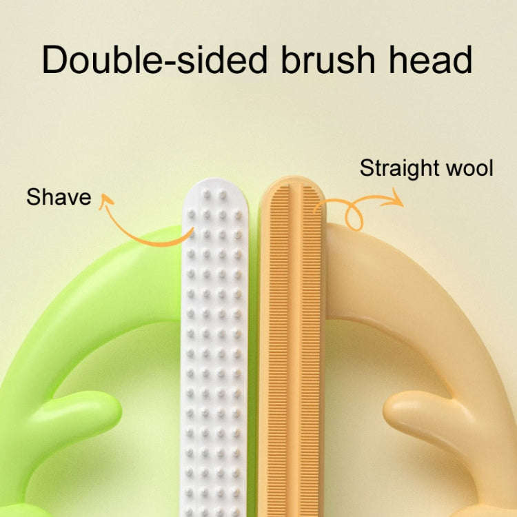 Cats Hair Removal Brush Antler Household Pet Sticky Coat Cleaner(Coffee Color)