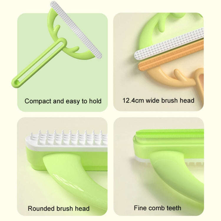 Cats Hair Removal Brush Antler Household Pet Sticky Coat Cleaner(Coffee Color)