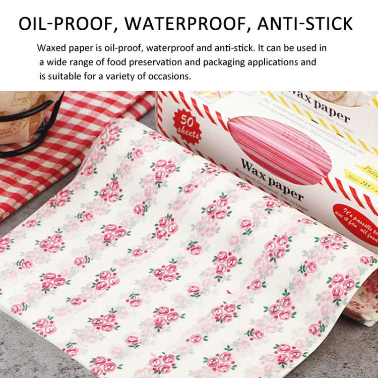 50sheets /Pack Food Wrapping Paper Baking Wax Paper Grease Proof Waterproof Liners, Spec:  Heart