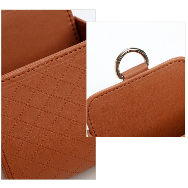 Car Air Outlet Leather Multifunctional Mobile Phone Card Hanging Storage Box, Color: Gray